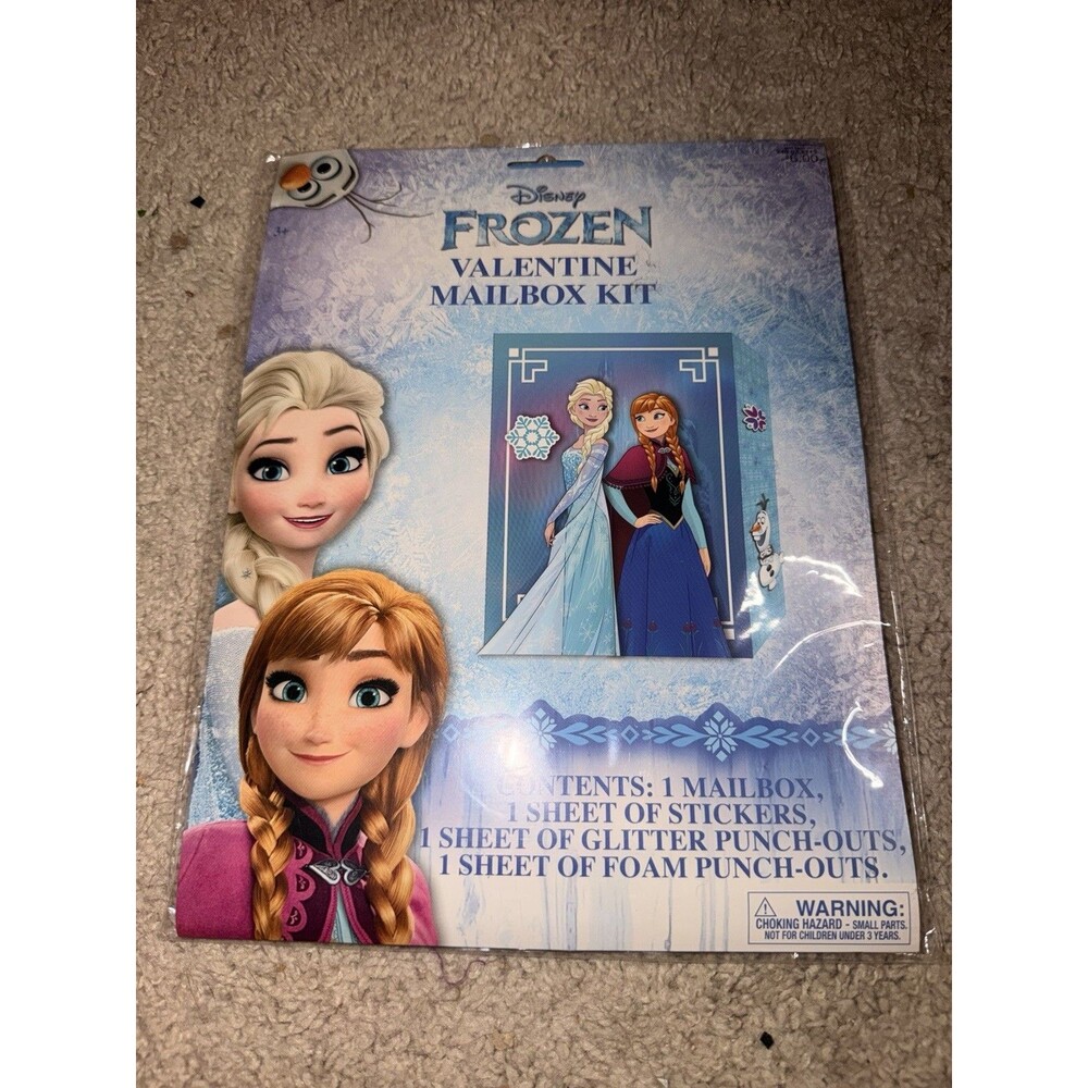 Disney Frozen Valentine Mailbox Kit Valentine's Day Arts & Crafts Stickers Elsa